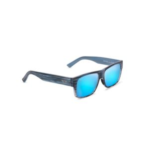 Keahi Polarized Sunglasses Blue Stripe Frame Blue Hawaii Lens (LR5ZT)