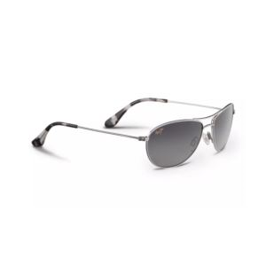 Baby Beach Polarized Sunglasses Silver Frame Neutral Gray Lens (PPFAP)