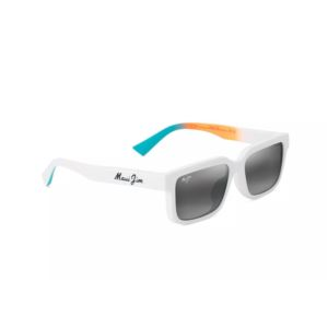 Hiapo Asian Fit Polarized Sunglasses Matte White Frame Neutral Gray Lens (0DNHV)