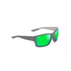 Mangroves Polarized Sunglasses Matte Gray Frame Mauigreen Lens (Y6BD5)