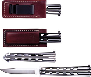 Cold Steel CSFL43ARC Arc Angel Balisong Butterfly 5.45" Folding Clip Point Plain Satin S35VN SS Blade, Aluminum Handle                                                                                   (NSFQ9)