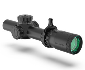 Swampfox Optics THK14241GF Tomahawk II  Black 1-4x 24mm 30mm Tube Bright Fiber Optic Green Reticle                                                                                                       (KA9ST)