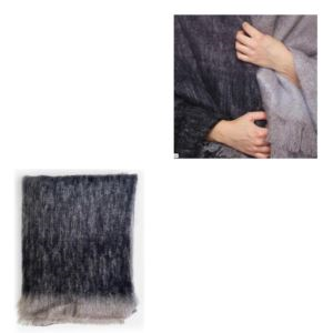 Ombre Charcoal Mohair Throw (I7M0S)