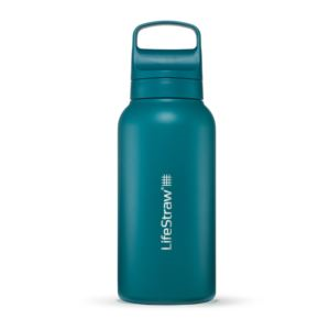 Lifestraw Go 1L Stainless Steel Filtered Water Bottle Laguna Teal (OB08N)