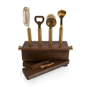 Sidecar 5Pc Bar Tool Set Acacia Wood (ZZ3IJ)