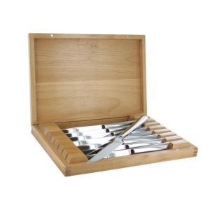 8Pc Stainless Steel Steak Knife Set W/ Wood Presentation Case (GU38T)
