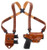 Galco MCII652 Miami Classic II Shoulder System Size Fits Chest Up To 56" Tan Leather Compatible w/S&W M&P Shield/Glock 43/43X Right Hand                                                                 (4146P)