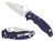 Spyderco C101GPDBL2 Manix 2  3.37" Folding Plain Satin CPM S110V Blade/Dark Blue Textured G10 Handle Includes Pocket Clip                                                                                (TSD7X)