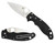 Spyderco C101PBK2 Manix 2 Lightweight 3.37" Folding Plain Satin CTS BD1 SS Blade/Black Bi-Directional Texturing FRCP Handle Includes Pocket Clip                                                         (QLAPC)