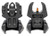 Meprolight USA 403240 FUBS Self Illuminated Flip Backup Sights  Black- Orange Front Sight /Green Rear Sight for AR-15                                                                                    (BLAQJ)