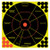 Birchwood Casey 34075 Shoot-N-C Reactive Target Self-Adhesive Paper Black/Yellow/Red 12" Bullseye 50 Pack *Worn, Damaged Pkg/Bagged                                                                      (LMCAA)