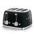 Retro-Style 4 Slice Toaster - Black (D6P6F)
