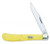 Case 031 S Trapper Slimline 3.25" Folding Clip Point Plain Tumble Polish Chrome Vanadium Steel Blade Yellow Synthetic Handle                                                                             (DDFIE)