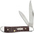 Case 00046 Peanut  2.10"/1.53" Folding Clip/Pen Plain As-Ground Tru-Sharp SS Blade/Brown Jigged Synthetic Handle                                                                                         (HWY0N)