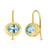 Oval Blue Topaz Earrings (KW1R3)