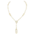 Diamante Circle With Y Link Necklace - Gold. 16"-18" Chain Length With 2" Drop. (E0PWC)