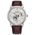Men's Disney Mickey Mouse Leather Strap, Silver-Tone Dial (2IZLK)