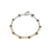 Canias Pave Cz Single Row Bracelet.  7" Rhodium And Gold. (89U4U)