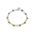 Canias Pave Cz Single Row Bracelet.  7" Rhodium And Gold. (89U4U)