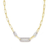 Diamante Three Link Pavé Center Necklace - Gold. 16" Chain Adjustable (WD12J)