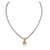 12Mm White Pearl Slider With Chain Length: 16-18" Adjustable Pendant: 1-1/8"L X 1/2"W (OWZ25)