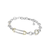 Cordão Circle & Oval Link Bracelet Two Tone 8". Rhodium And Gold (LW30L)