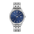 Men's Silver-Tone Stainless Steel Watch Dark Blue Dial (HBLLI)