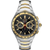Seiko Coutura Tt Quartz Chronograph Black Dial W/Gold Accents, Red Sweep, Ss Bracelet (AS7OD)