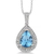 Blue Topaz And Diamond Necklace (F2IU0)