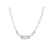 Diamante Three Link Pavé Center Necklace Rhodium - 16"-18" Adjustable (877W4)