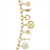 Women's Crystal Accented Charm Bracelet Watch - Gold (GKV39)