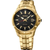 Seiko Coutura Ss Quartz Black Textured Dial, Gold Bracelet (A1QAK)