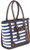 Bulldog BDP050 Tote Purse w/Holster Navy Stripe Leather Most Sm Pistols & Revolvers Right Hand (T7YI9)