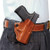 DeSantis Gunhide 019TA9PZ0 Mini Scabbard  OWB Tan Leather Belt Slide Fits Springfield Hellcat OSP Right Hand (8UH5I)