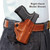 DeSantis Gunhide 019TB7WZ0 Mini Scabbard  OWB Tan Leather Belt Slide Fits Springfield Prodigy w/wo Red Dot Fits 4.25" Barrel Left Hand                                                                   (GL104)
