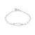 Diamante Large Pave Link Bracelet 8" Long, Adjustable - Lobster Claw Closure - Rhodium (UAT3W)