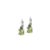 Anvil Collection Square Cut French Wire Earrings, Peridot Cz. 1"L X 3/8"W (EQFUX)
