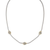 Infinity Love Knot 3 Station Necklace. Rhodium Chain, Two Tone Love Knots. 16" Long (4ZWTY)