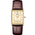 Seiko Mens Essential Rectangle Champagne Dial, Brown Moc-Croc Leather Strap (9KQ13)
