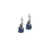 Anvil Collection Square Cut French Wire Earrings, Aqua Cz. 1"L X 3/8"W. (FAIR6)
