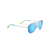 Hau'oli Polarized Sunglasses Shiny Silver Frame Blue Hawaii Lens (X4YR4)