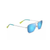 Na'auao Polarized Sunglasses Shiny Silver Frame Blue Hawaii Lens (M6B1X)