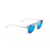 Alika Polarized Sunglasses Crystal W/ Silver Frame Blue Hawaii Lens (RCX70)