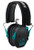 Walker's GWPRSEMTL Razor Slim Electronic Muff 23 dB Over the Head Black Polymer w/Teal Accents (KTUUC)