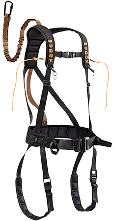 Muddy MUD-MSH400-XL The Safeguard Safety Harness Lightweight Padded Nylon, Max Waist 44", 230-300 lbs. Capacity,  Cam Leg Buckles                                                                        (PV3QE)