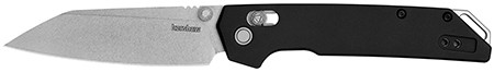 Kershaw 2038R Iridium  3.40" Folding Reverse Tanto Plain Stonewashed D2 Steel Blade, Black Anodized Aluminum Handle                                                                                      (IEETJ)