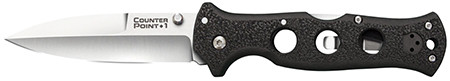 Cold Steel CS10AB Counter Point I 4" Folding Spear Point Plain Satin AUS-10A SS Blade/ Black Griv-Ex Handle Includes Pocket Clip                                                                         (RXISO)