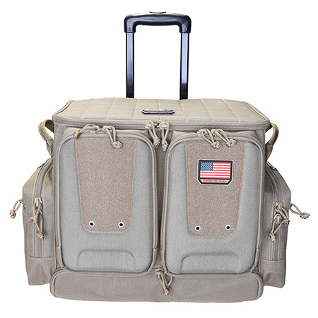 GPS Bags GPST2112ROB Tactical Rolling Tan 1000D Nylon Teflon Coating with Foam Cradle Holds 6 Handguns, Storage Pockets Holds 4 Additional Guns, Telescoping Handle & ATV Wheels                         (38GQI)