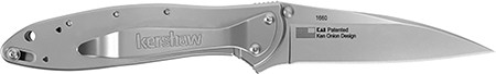 Kershaw 1660 Leek  3" Folding Drop Point Plain Bead Blasted 14C28N Steel Blade Bead Blasted 410 Stainless Steel Handle Includes Pocket Clip                                                              (TBJHO)
