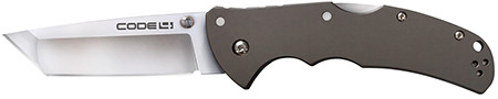 Cold Steel CS58PT Code 4  3.50" Folding Tanto Plain Satin Polished S35VN SS Blade/Anodized Gun Metal Gray Aluminum Handle Includes Pocket Clip                                                           (X1PJ7)